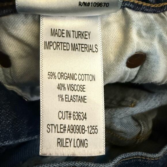 Agolde Women’s Sz 27 Riley Jeans Long High Rise Straight Stretch Button Fly - Picture 6 of 7